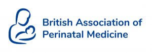 Logo - British Association of Perinatal Medicine text with simple mother and baby icon